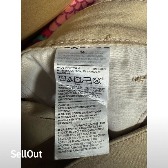 Old Navy Girls Khaki Chino Shorts Size 14 Adjustable Waist Summer - Picture 5 of 5